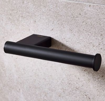 MILLER MIAMI MATT BLACK BATHROOM TOILET ROLL HOLDER, 8419B (P2G)