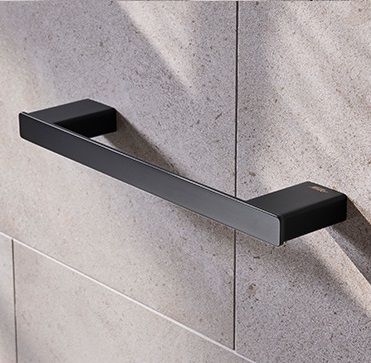 MILLER MIAMI MATT BLACK BATHROOM 300mm TOWEL RAIL, 8436B (P2G)