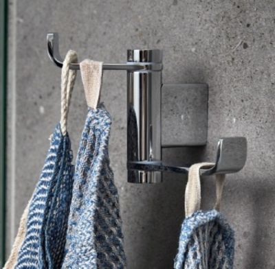 MILLER MIAMI CHROME BATHROOM SWIVEL DOUBLE ROBE HOOK, 8440C (P2G)