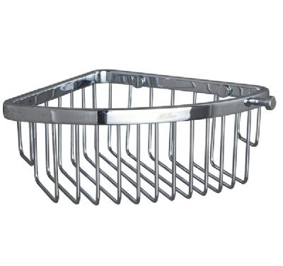 MILLER CLASSIC CHROME BATHROOM CORNER BASKET with HOOK, 856C