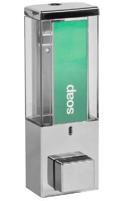 BETTER LIVING PRODUCTS IQON CHROME LOCKABLE SINGLE WALL DISPENSER with TRANSLUCENT CHAMBER & CHROME BUTTON, 86144 **SPECIAL OFFER**