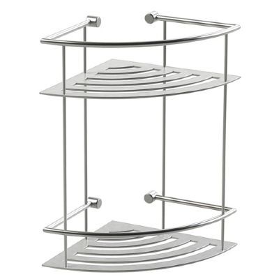  MILLER CLASSIC CHROME BATHROOM 2 TIER CORNER SHOWER SHELF, 863C *SPECIAL OFFER*