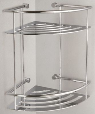 MILLER CLASSIC CHROME BATHROOM 2 TIER CORNER SHOWER SHELF, 863C MILLER CLASSIC CHROME BATHROOM 2 TIER CORNER SHOWER SHELF, 863C