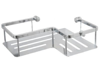  MILLER CLASSIC CHROME BATHROOM CORNER SHOWER SHELF with HOOK, 864C *SPECIAL OFFER*