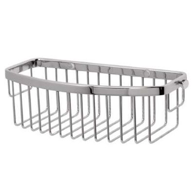 MILLER CLASSIC CHROME BATHROOM D-SHAPED BASKET with SIDE HOOK, 866C