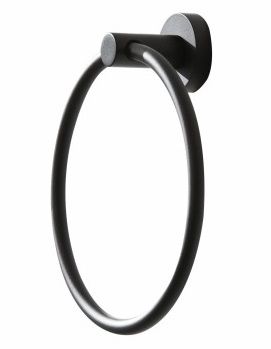 MILLER BOND MATT BLACK BATHROOM TOWEL RING, 8705B (P2G)