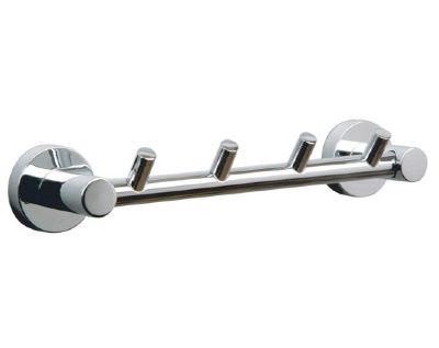 MILLER BOND CHROME BATHROOM 4-HOOK ROBE HOOK PANEL, 8708C (P2G)