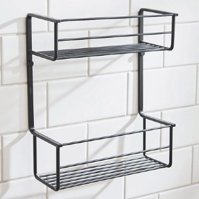 MILLER CLASSIC MATT BLACK BATHROOM 2-TIER BASKET, 971B