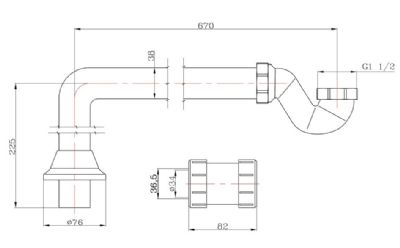 EASTBROOK CHROME SHALLOW SEAL BATH TRAP with CONNECTOR, 98.0010 EASTBROOK CHROME SHALLOW SEAL BATH TRAP with CONNECTOR, 98.0010