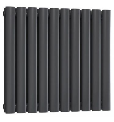 REINA NEVAL ANTHRACITE TEXTURE ALUMINIUM DOUBLE PANEL HORIZONTAL DESIGNER RADIATOR H600 x W581, A-NVL06058DA *SPECIAL OFFER*