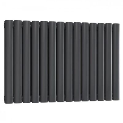 REINA NEVAL ANTHRACITE TEXTURE ALUMINIUM DOUBLE PANEL HORIZONTAL DESIGNER RADIATOR H600 x W817, A-NVL06081DA *SPECIAL OFFER*