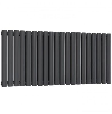 REINA NEVAL ANTHRACITE TEXTURE ALUMINIUM DOUBLE PANEL HORIZONTAL DESIGNER RADIATOR H600 x W1171, A-NVL06117DA *SPECIAL OFFER*