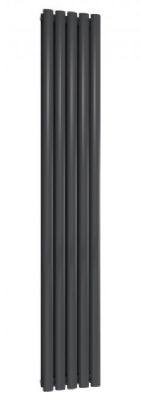 REINA NEVAL ANTHRACITE TEXTURE ALUMINIUM DOUBLE PANEL VERTICAL DESIGNER RADIATOR H1800 x W286, A-NVL18028DA *SPECIAL OFFER*
