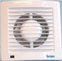 VECTAIRE 'AS' 10PLUS WHITE TIMER 10cm BATHROOM/KITCHEN SLIMLINE AXIAL EXTRACTOR FAN, AS10TPlus
