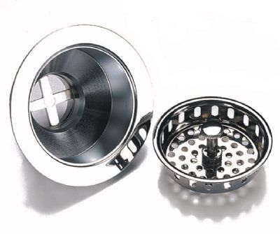 CAPLE CHROME 90mm BASKET STRAINER WASTE without OVERFLOW, BSW/CH4 (P2G)