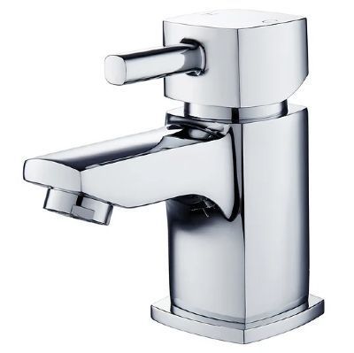 EVO LINTON CHROME SINGLE LEVER MINI MONO BASIN MIXER TAP WITH CLICK CLACK/PUSH BUTTON WASTE, BTAP0201