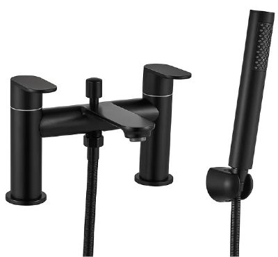 EVO RIPLEY MATT BLACK BATH SHOWER MIXER TAP, BTAP0605MB