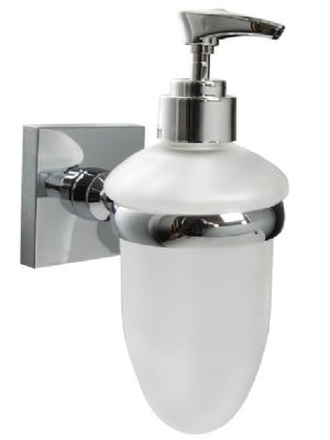 MILLER PRIMARY CUBE CHROME BATHROOM FROSTED GLASS LOTION BOTTLE, C34 (P2G)