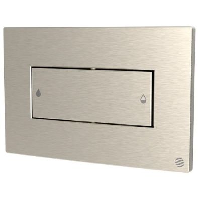 THOMAS DUDLEY CORAL BRUSHED NICKEL VANTAGE/MINIFLO DUAL FLUSH 232mm x 152mm x 13mm PUSH PLATE, 373568