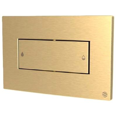 THOMAS DUDLEY CORAL SATIN BRASS VANTAGE/MINIFLO DUAL FLUSH 232mm x 152mm x 13mm PUSH PLATE, 375057