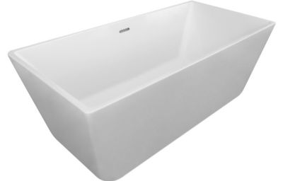 AQUACITY CHESTER MODERN WHITE 1600mm x 750mm FREESTANDING BATH with WASTE, AC0066