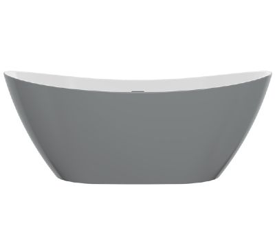 AQUACITY YORK MODERN GREY & WHITE 1700mm x 780mm FREESTANDING BATH with WASTE, AC0070