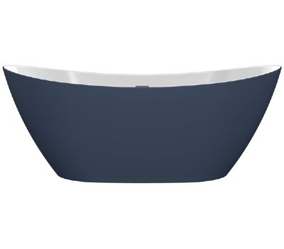AQUACITY YORK MODERN MATT BLUE & WHITE 1700mm x 780mm FREESTANDING BATH with WASTE, AC0088