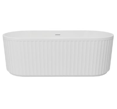 AQUACITY SALISBURY FLUTED MODERN WHITE 1700mm x 750mm FREESTANDING BATH with WASTE, AC0090 AQUACITY SALISBURY FLUTED MODERN WHITE 1700mm x 750mm FREESTANDING BATH with WASTE, AC0090