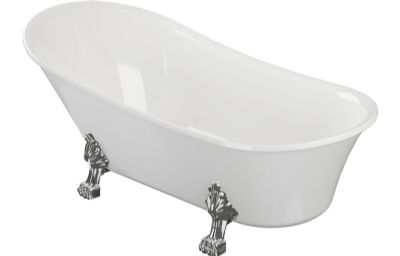 AQUACITY SALFORD SLIPPER CLASSIC 0-Tap Hole WHITE 1620mm x 710mm FREESTANDING BATH Including Chrome Lion Feet & Waste, AC0024 AQUACITY SALFORD SLIPPER CLASSIC 0-Tap Hole WHITE 1620mm x 710mm FREESTANDING BATH Including Chrome Lion Feet & Waste, AC0024