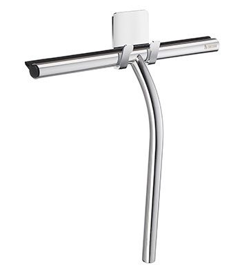 SMEDBO SIDELINE POLISHED CHROME BATHROOM SHOWER SQUEEGEE & SELF-ADHESIVE HOOK, DK2140