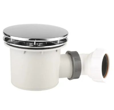  MERLYN CHROME 90mm HI-FLOW SHOWER WASTE/TRAP, DWAS *SPECIAL OFFER*