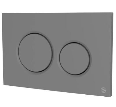 THOMAS DUDLEY DRIFT SOFT TOUCH GREY VANTAGE/MINIFLO DUAL FLUSH 242mm x 156mm x 12mm PUSH PLATE, 373324