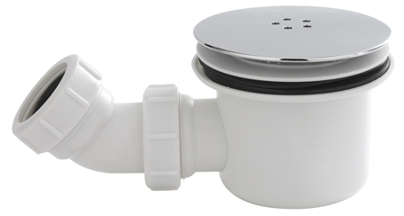 NUIE CHROME 90mm MEGA FLOW COMBINED SHOWER WASTE/TRAP, STW001 (P2G)