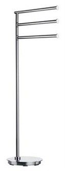 SMEDBO OUTLINE LITE POLISHED STAINLESS STEEL BATHROOM FREE STANDING TRIPLE SWING ARM TOWEL RAIL, FK608