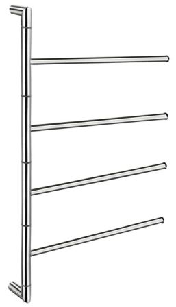 SMEDBO OUTLINE LITE POLISHED STAINLESS STEEL BATHROOM 4 SWIVEL ARM TOWEL RAIL/BAR, FK634