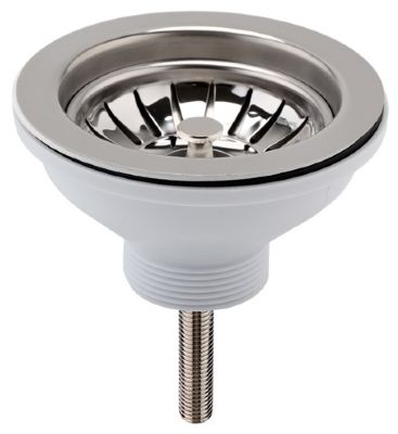 NUIE CHROME FINISH STAINLESS STEEL 90mm BASKET STRAINER WASTE without OVERFLOW, FW313