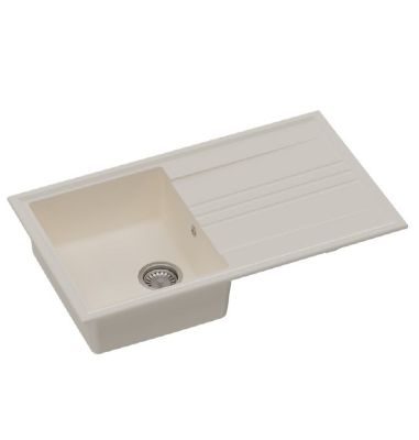 GRANMASTER LUKA 100 INSET LIGHT BEIGE QUARTZ SINGLE BOWL SINGLE DRAINER SINK, GRA0003