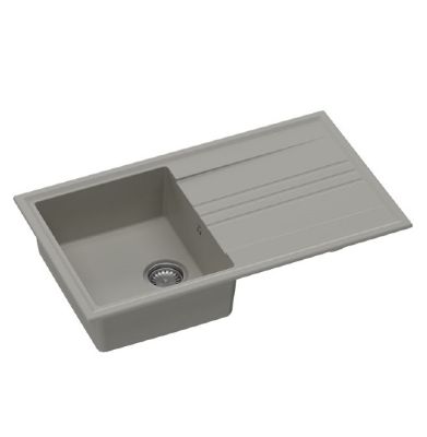 GRANMASTER LUKA 100 INSET TRUFFLE QUARTZ SINGLE BOWL SINGLE DRAINER SINK, GRA0004