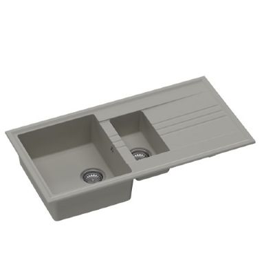 GRANMASTER LUKA 150 INSET TRUFFLE QUARTZ 1.5 BOWL SINGLE DRAINER SINK, GRA0009