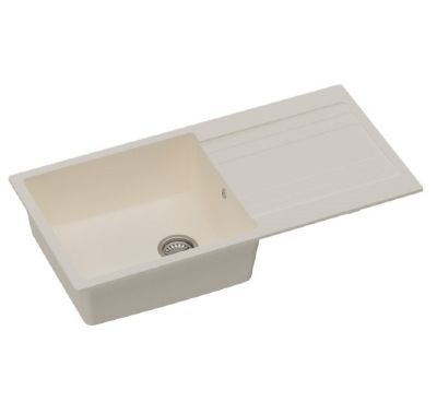 GRANMASTER RIVA XL INSET LIGHT BEIGE QUARTZ SINGLE BOWL SINGLE DRAINER SINK, GRA0013