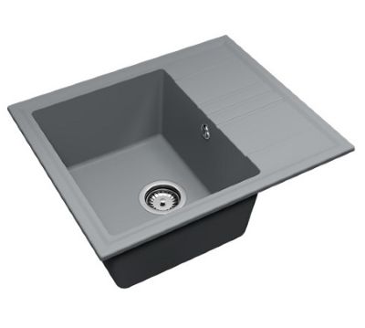 GRANMASTER LUKA 90 INSET TITAN GREY QUARTZ SINGLE BOWL SINGLE DRAINER COMPACT SINK, GRA0047