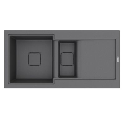 GRANMASTER WATERFALL 150 INSET TITAN GREY QUARTZ 1.5 BOWL SINGLE DRAINER SINK, GRA0117 GRANMASTER WATERFALL 150 INSET TITAN GREY QUARTZ 1.5 BOWL SINGLE DRAINER SINK, GRA0117