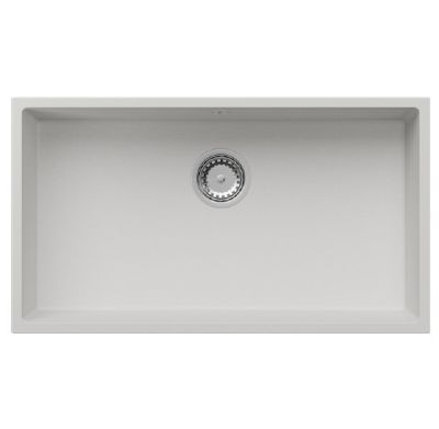 GRANMASTER COMO XL UNDERMOUNTED/INSET/FLUSH MOUNTED WHITE QUARTZ SINGLE BOWL SINK, GRA0131