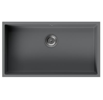 GRANMASTER COMO XL UNDERMOUNTED/INSET/FLUSH MOUNTED TITAN GREY QUARTZ SINGLE BOWL SINK, GRA0132
