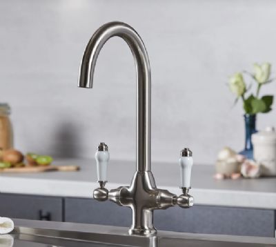EVO IMPERIAL BRUSHED NICKEL TRADITIONAL MONO KITCHEN SINK MIXER TAP with SWIVEL SPOUT, KTAP009BN EVO IMPERIAL BRUSHED NICKEL TRADITIONAL MONO KITCHEN SINK MIXER TAP with SWIVEL SPOUT, KTAP009BN