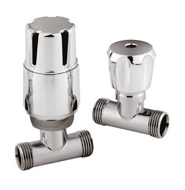 HUDSON REED CHROME THERMOSTATIC STRAIGHT RADIATOR VALVE, HT325 *SPECIAL OFFER