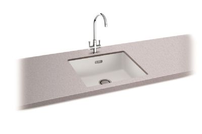 CARRON PHOENIX HAVEN 100 UNDERMOUNTED POLAR WHITE GRANITE SINK, 125.0696.031 CARRON PHOENIX HAVEN 100 UNDERMOUNTED POLAR WHITE GRANITE SINK, 125.0696.031