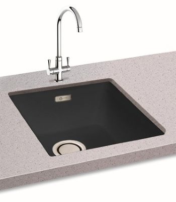 CARRON PHOENIX HAVEN 90 UNDERMOUNTED MATT BLACK GRANITE SINK, 125.0696.026