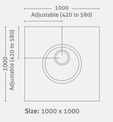 IMPEY LEVEL-DEC EASY FIT WETROOM FLOOR FORMER 1000mm x 1000mm for VINYL FLOORS, LDE1010GRY IMPEY LEVEL-DEC EASY FIT WETROOM FLOOR FORMER 1000mm x 1000mm for VINYL FLOORS, LDE1010GRY