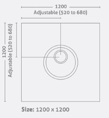IMPEY LEVEL-DEC EASY FIT WETROOM FLOOR FORMER 1200mm x 1200mm for VINYL FLOORS, LDE1212GRY IMPEY LEVEL-DEC EASY FIT WETROOM FLOOR FORMER 1200mm x 1200mm for VINYL FLOORS, LDE1212GRY